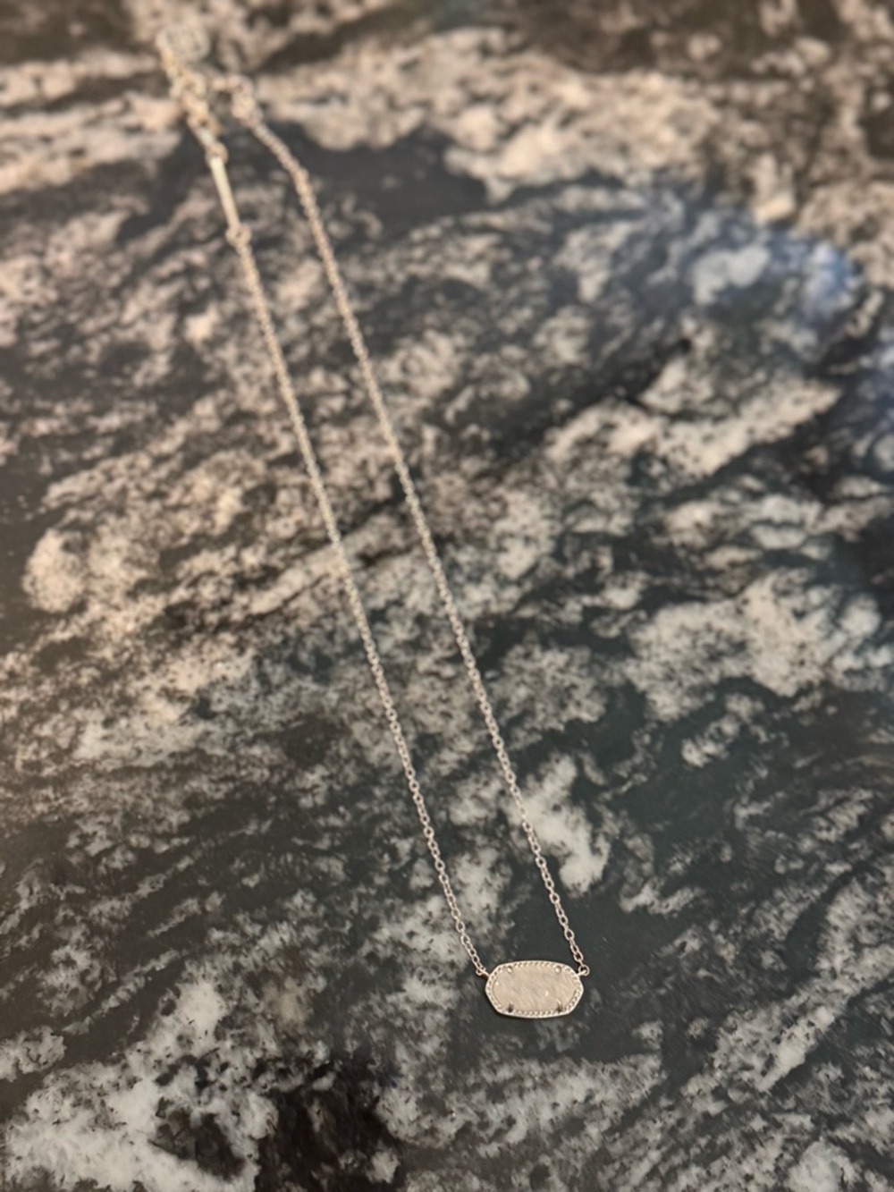 Kendra Scott Silver Chain Necklace with Sparkling Druzy Pendant - Women Jewelry - Picture 2 of 3